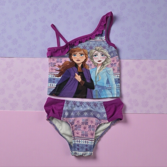 Disney Other - Disney Frozen Themed Tankini Swimsuit Anna Elsa Size 4T BS75